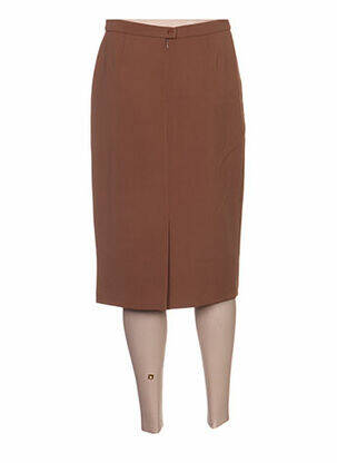 Jupe mi-longue coupe droite marron WEINBERG femme