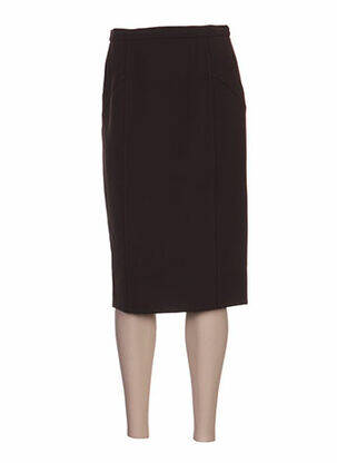 Jupe mi-longue coupe droite marron WEINBERG femme