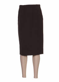 Jupe mi-longue coupe droite marron WEINBERG femme