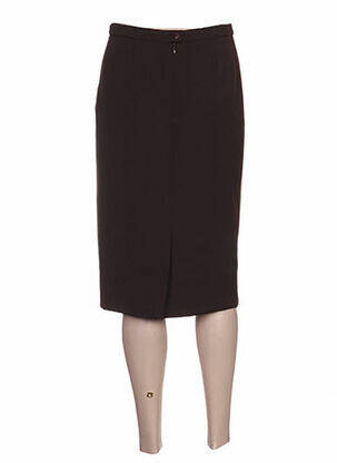 Jupe mi-longue coupe droite marron WEINBERG femme