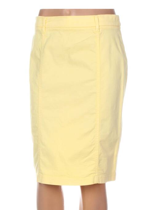 Jupe mi-longue coupe droite jaune PAUPORTÉ femme