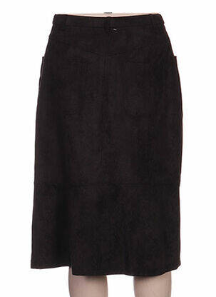Jupe mi-longue coupe droite évasée sur le bas noir PAUPORTÉ femme