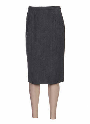 Jupe mi-longue coupe droite gris WEINBERG femme
