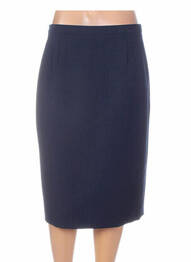 Jupe mi-longue coupe droite bleu PAUPORTÉ femme