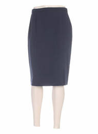 Jupe mi-longue coupe droite bleu PAUPORTÉ femme
