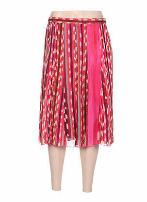 Jupe mi-longue fermeture zip latéral rose PAUPORTÉ femme
