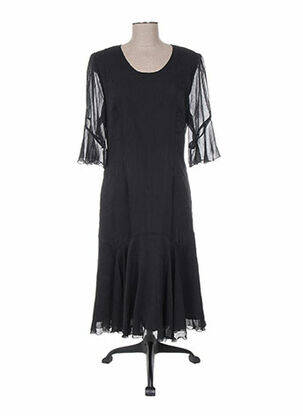 Robe mi-longue manches 3/4 manches 3/4 noir CHRISTIAN MICHEL femme
