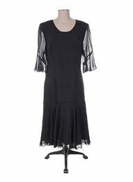 Robe mi-longue manches 3/4 manches 3/4 noir CHRISTIAN MICHEL femme