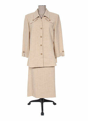 Ensemble jupe fermeture boutonnée sur le devant beige NONET femme