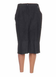 Jupe mi-longue taille élastique bleu CLAUDE BAUER femme