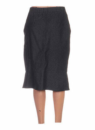 Jupe mi-longue taille élastique bleu CLAUDE BAUER femme