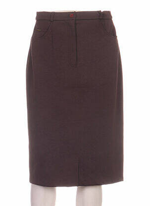 Jupe mi-longue coupe droite marron CLAUDE BAUER femme