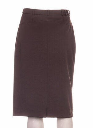 Jupe mi-longue coupe droite marron CLAUDE BAUER femme