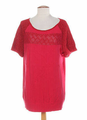Pull col rond manches courtes rouge COLEEN BOW femme