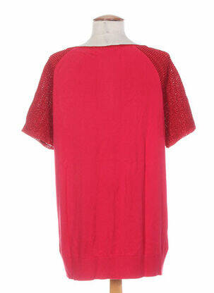 Pull col rond manches courtes rouge COLEEN BOW femme