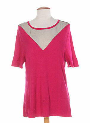 Pull coupe cintrée manches courtes rose COLEEN BOW femme
