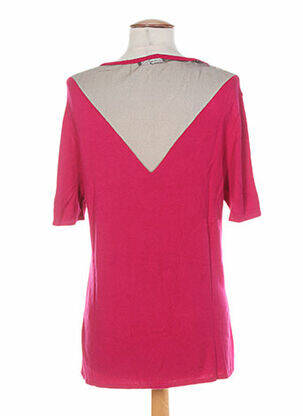 Pull coupe cintrée manches courtes rose COLEEN BOW femme