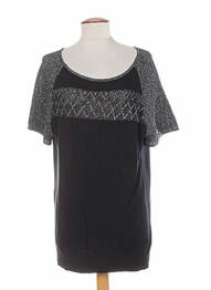 Pull resserrée sur le bas manches courtes noir COLEEN BOW femme