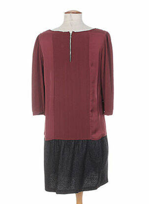 Robe mi-longue manches 3/4 manches 3/4 marron COLEEN BOW femme