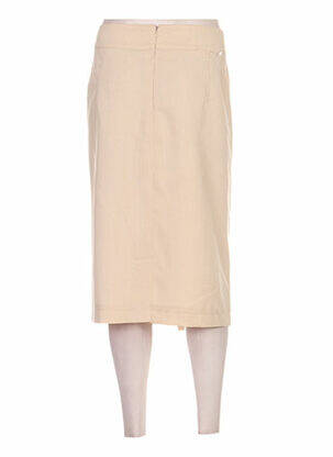 Jupe mi-longue coupe droite beige DELMOD femme