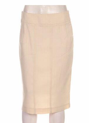 Jupe mi-longue taille haute beige DELMOD femme