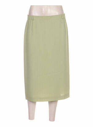 Jupe mi-longue taille haute vert DELMOD femme