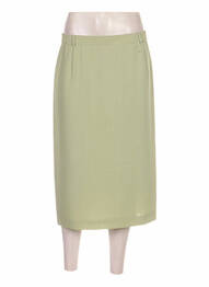 Jupe mi-longue taille haute vert DELMOD femme