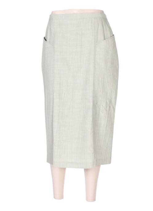 Jupe mi-longue coupe droite vert REGINE femme