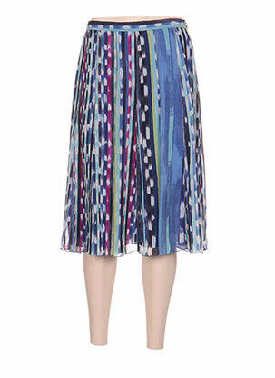 Jupe mi-longue fermeture zip latéral bleu PAUPORTÉ femme