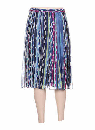 Jupe mi-longue fermeture zip latéral bleu PAUPORTÉ femme