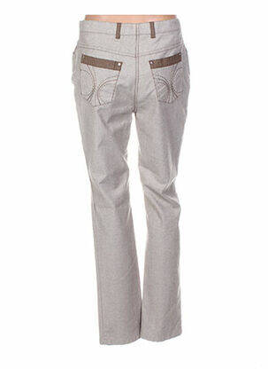 Pantalon taille haute taille haute beige WEINBERG femme
