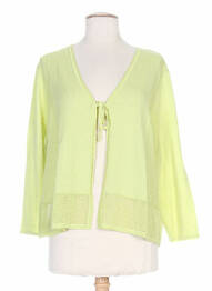 Gilet manches longues manches 3/4 vert PAUPORTÉ femme