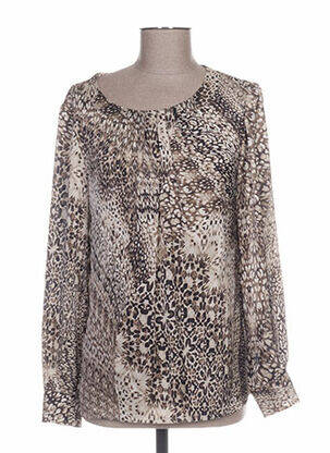 Blouse poignets boutonnés avec fente manches longues marron WEINBERG femme
