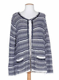 Gilet manches longues coupe cintrée bleu WEINBERG femme