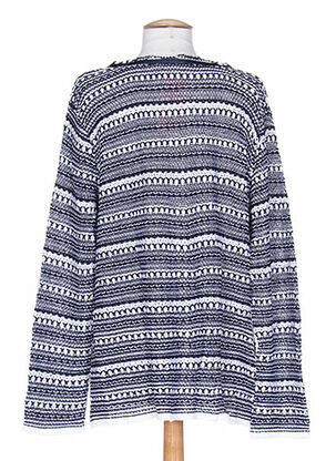 Gilet manches longues col rond bleu WEINBERG femme