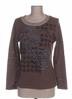 Pull coupe cintrée manches longues marron WEINBERG femme