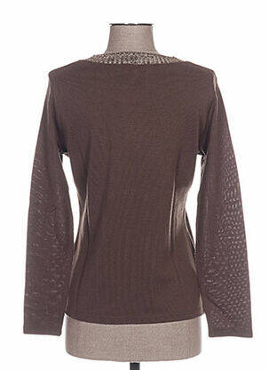 Pull coupe cintrée manches longues marron WEINBERG femme