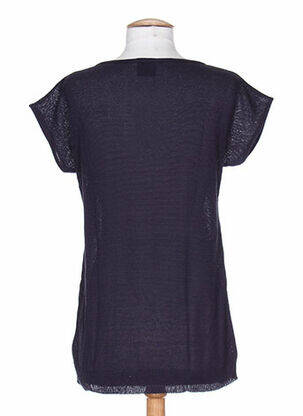 Pull coupe cintrée manches courtes bleu WEINBERG femme