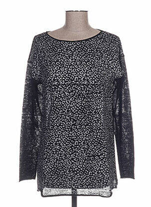 Pull col rond manches longues noir WEINBERG femme