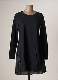 Robe courte coupe évasée manches longues noir HBT femme