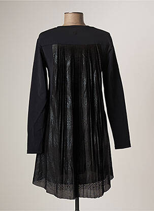Robe courte coupe évasée manches longues noir HBT femme