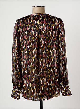 Blouse poignets boutonnés avec fente manches longues noir EMA BLUE'S femme