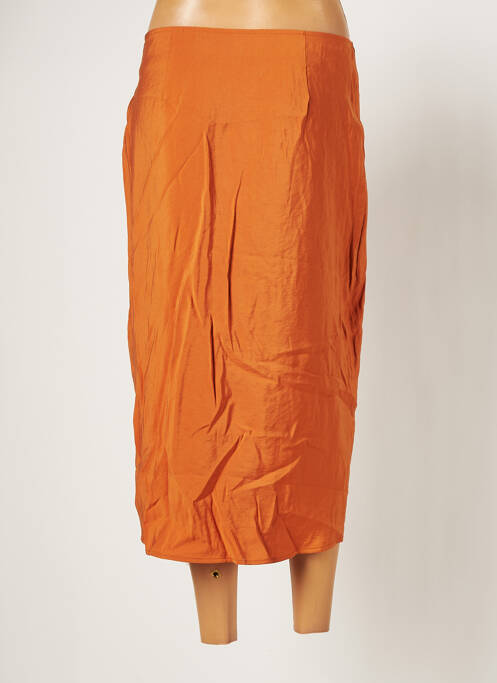 Jupe mi-longue orange LOLA ESPELETA pour femme