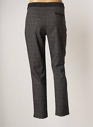 Pantalon chino fermeture zippée sous rabat boutonné taille normale gris HBT femme