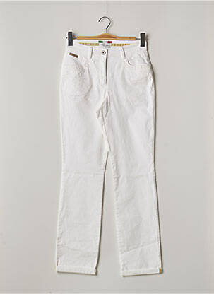 Pantalon droit stretch taille normale blanc RECOVER C.C. femme