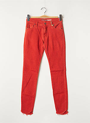 Pantalon slim broderie rivets taille normale orange PLEASE femme