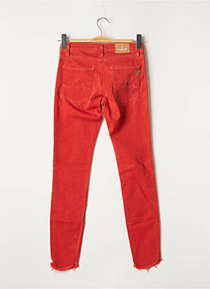 Pantalon slim broderie rivets taille normale orange PLEASE femme