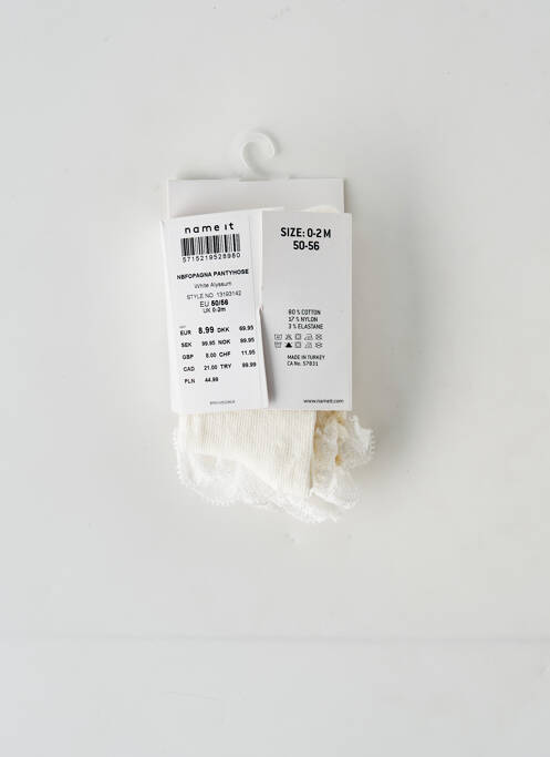 Collants blanc NAME IT pour fille