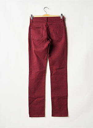 Jeans coupe slim broderie rivets taille normale rouge LA FEE MARABOUTEE femme