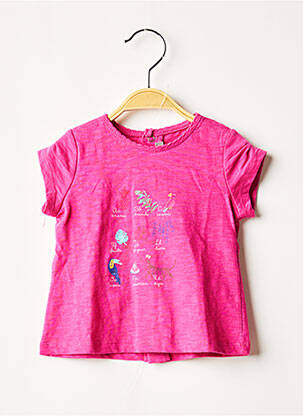 T-shirt stretch manches courtes rose CATIMINI fille